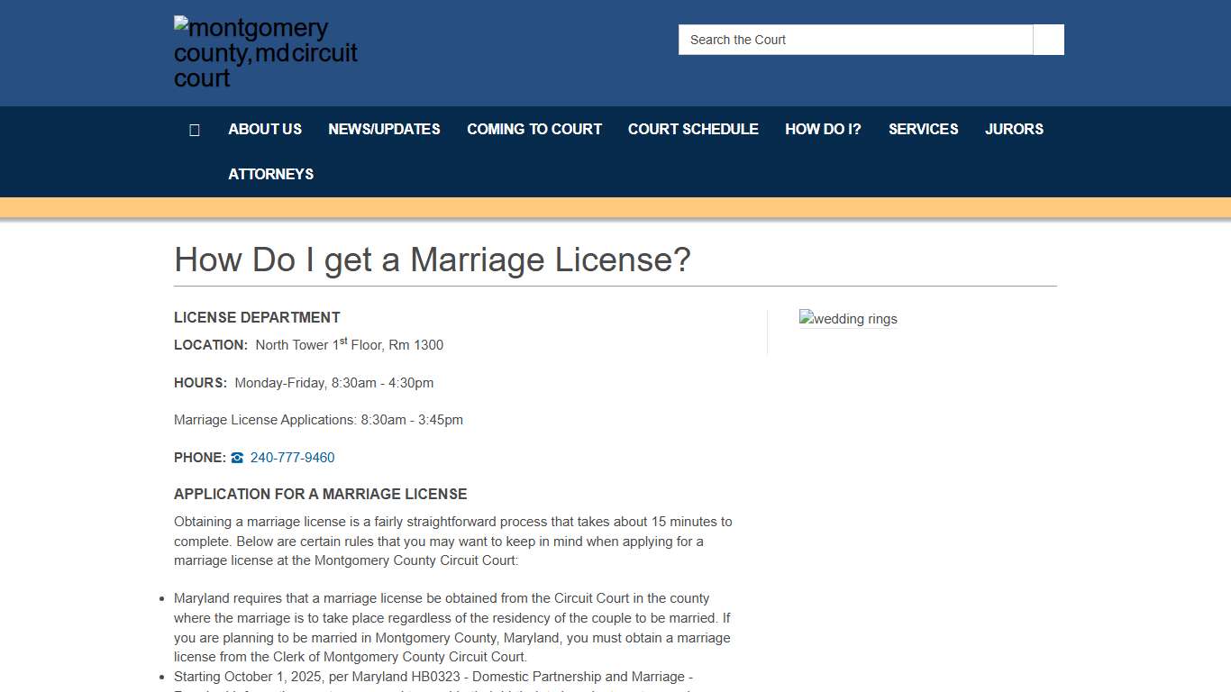 How Do I Get a Marriage License? - Montgomery County, MD Circuit Court
