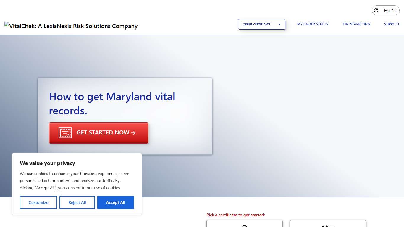 Maryland (MD) Marriage Certificates | Marriage Records - VitalChek