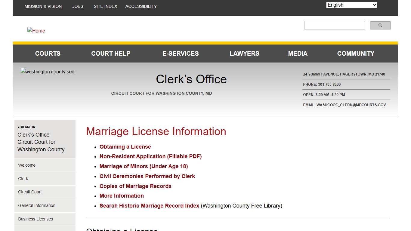 Marriage License Information | Maryland Courts