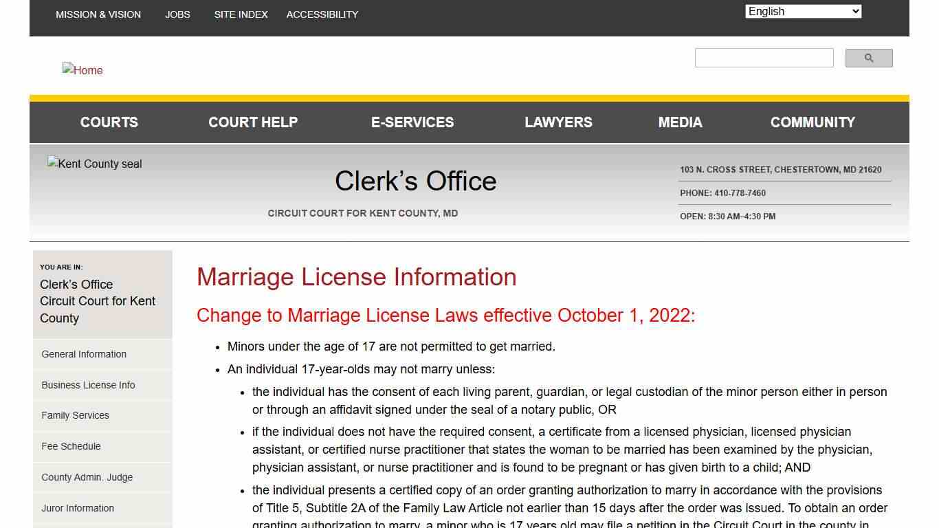 Marriage License Information | Maryland Courts